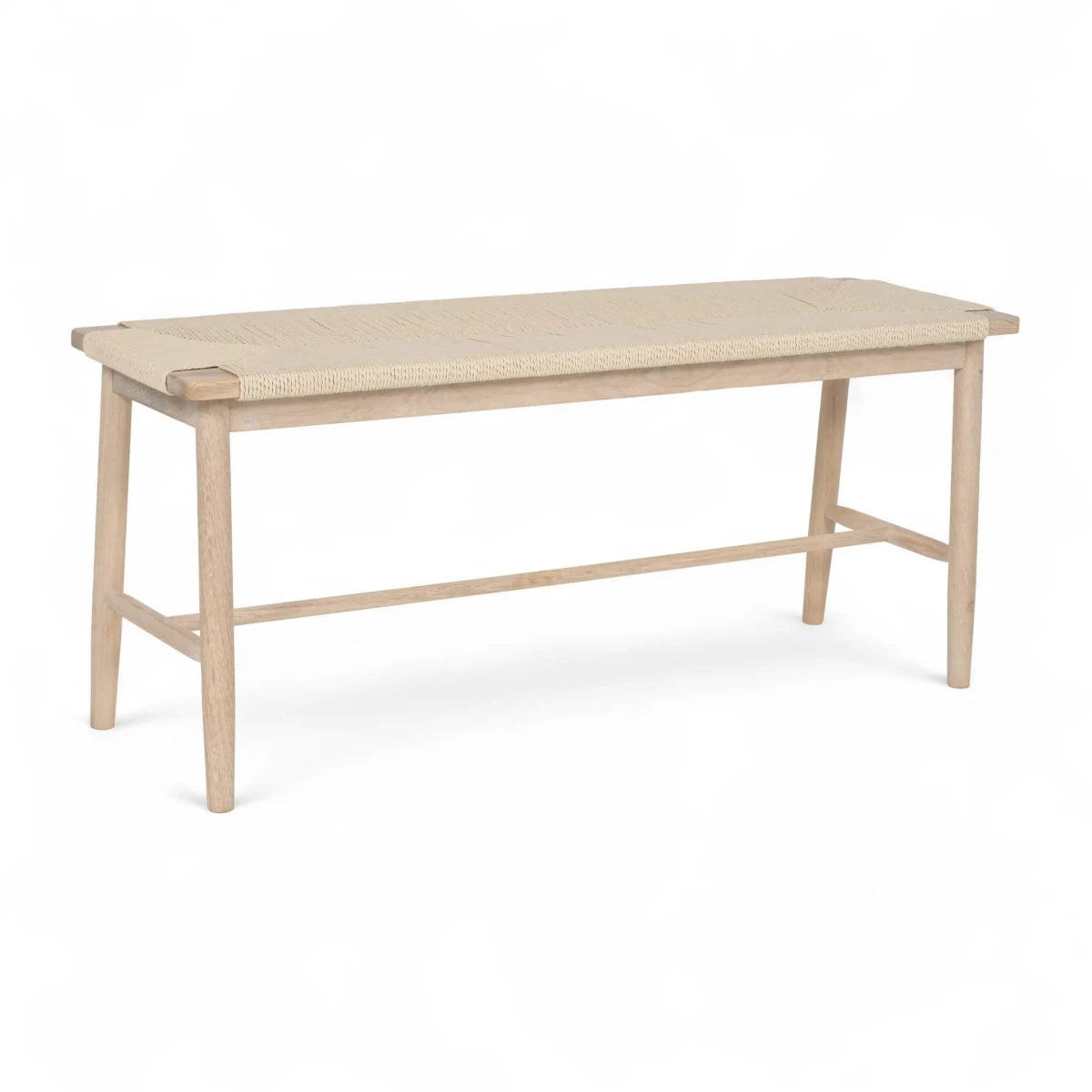 SITZBANK 110/35/47 cm Rattan / Eiche Eiche bianco - Eiche Bianco/Eichefarben, Holz/Papier (110/47/35cm) - Furnhouse