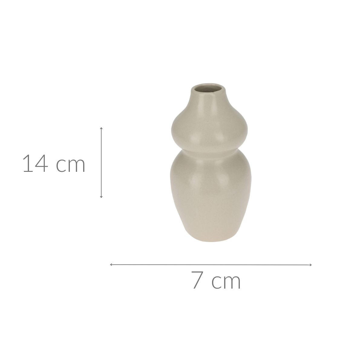DEKOVASE Keramik H. 14 cm - Beige, Keramik (14.5cm) - Home Styling Collection