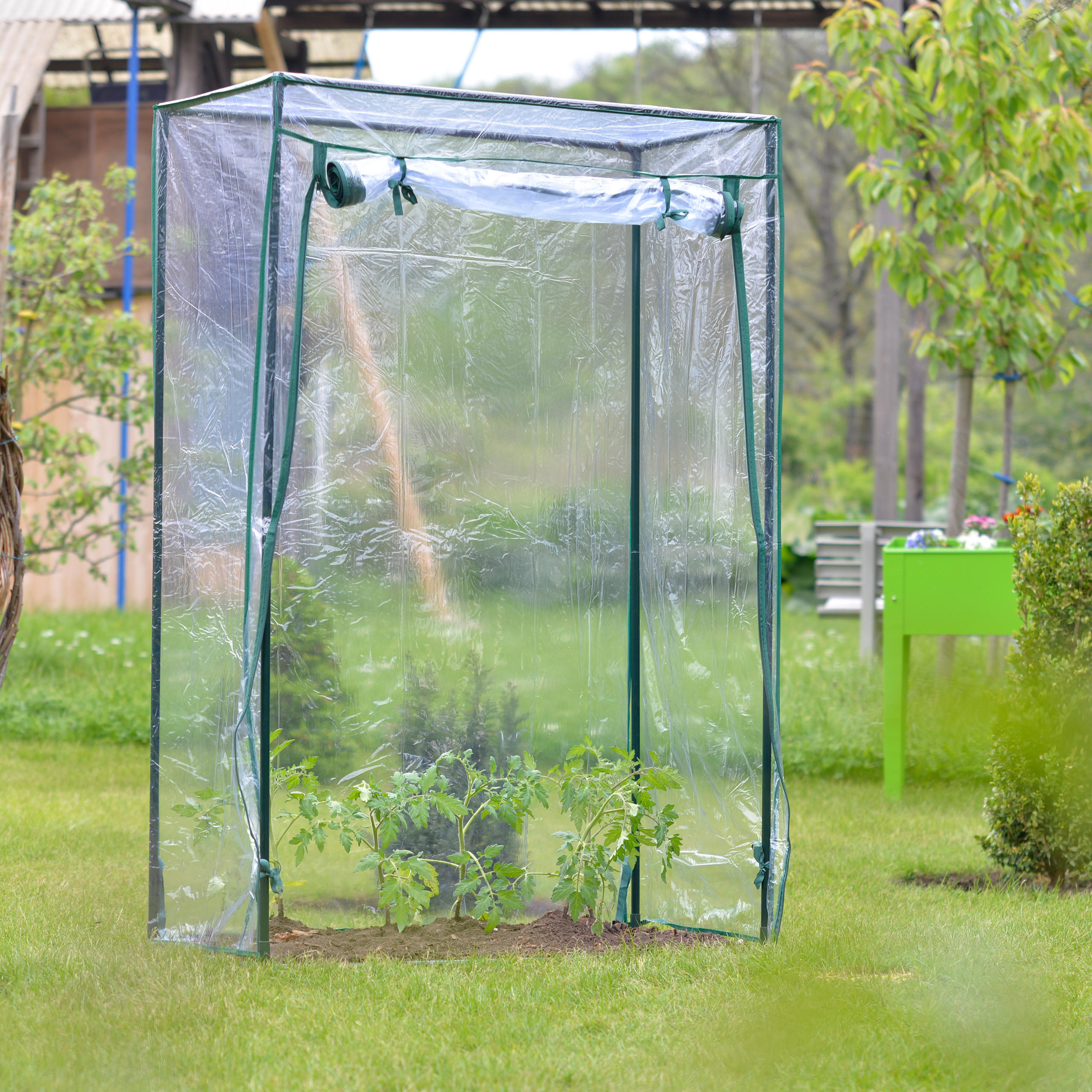 TOMATENGEWÄCHSHAUS - Transparent, Kunststoff/Metall (100/150/50cm) - Relaxdays