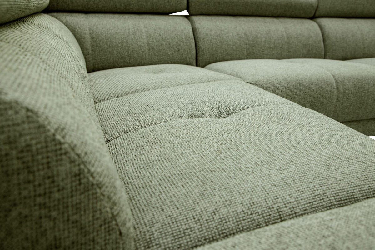 ECKSOFA FIERO 5-Sitzer mit 1 Relaxfunktion, olivgrün - Olivgrün, Holzwerkstoff/Textil (228/290cm) - Courtois Laville