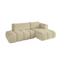 ECKSOFA Ottomane Rechts CLOUD-L 289x180x40 Beige Velours - Beige, Holzwerkstoff/Kunststoff (289/180cm) - ALTDECOR