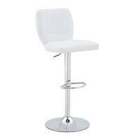 BARHOCKER höhenverstellbar mit Rückenlehne 62-83 cm Silver+White - Silberfarben, Metall (45/114/52cm) - Meubliv