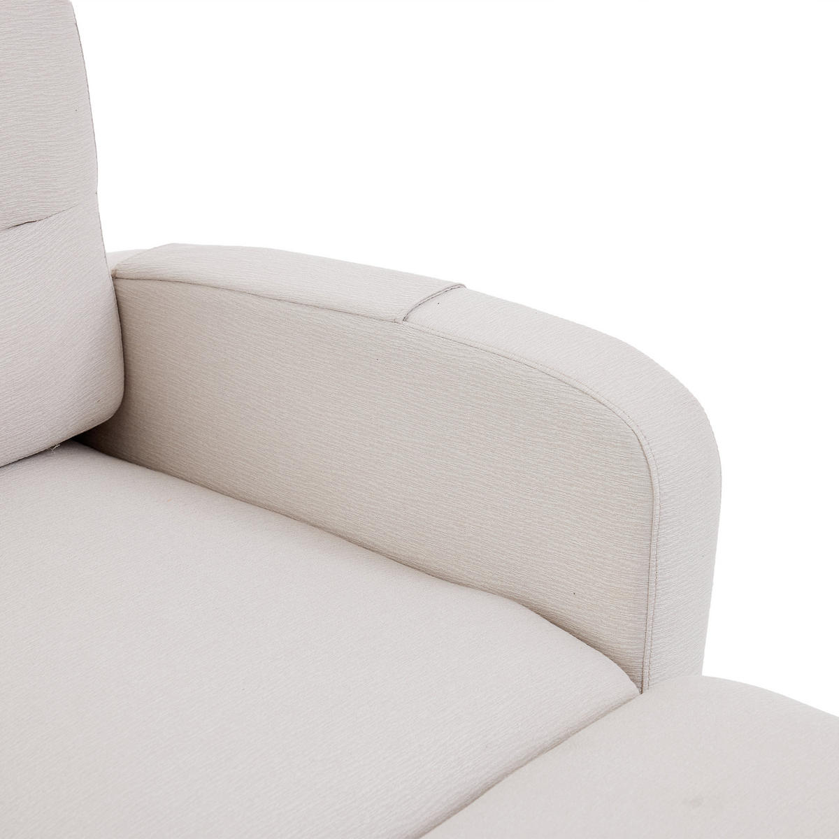 ECKSOFA mit Chaiselongue und Seitentasche für flexible Nutzung - Beige, Textil (204/136cm) - EVRYAE