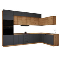 WINKELKÜCHE 360cm x 200cm- Langen KL10-M360 - in Grau / Artisan Eiche - Eiche Artisan/Grau, Holz (560/248/58cm)