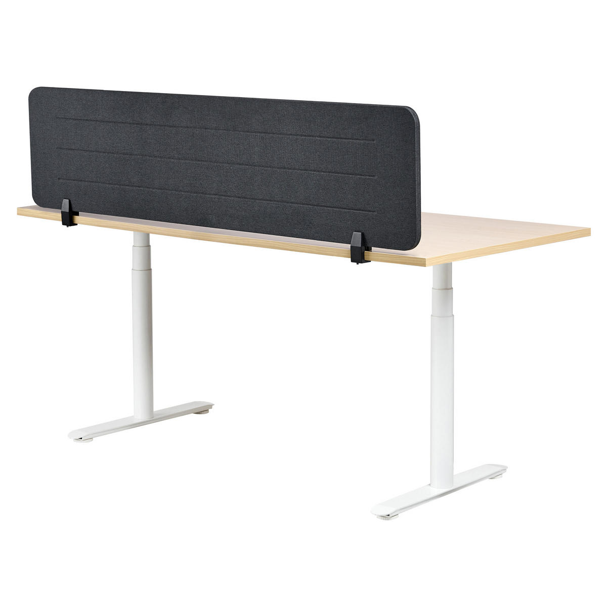 DĚLICÍ STĚNA NA STŮL 160/40 cm Tmavě šedá Ziggy - tmavě šedá, textil (160/40/2cm) - Beliani