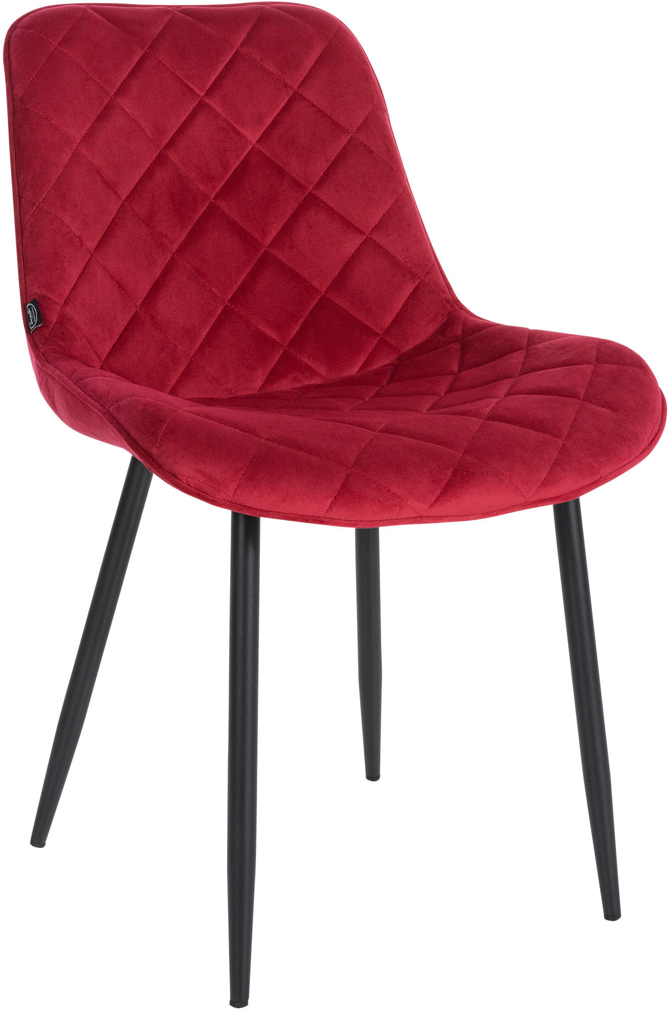 STUHL Samt Rot - Rot/Schwarz, Textil/Metall (53/82/60cm) - CLP