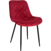 STUHL Samt Rot - Rot/Schwarz, Textil/Metall (53/82/60cm) - CLP