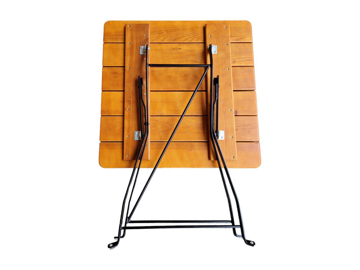 BIERGARTENTISCH BERGTAL 74x70x70cm Klappbar Eschenholz Schwarz/Brau 2 Personen - Braun, Holz (70/70/74cm) - CHEFGASTRO