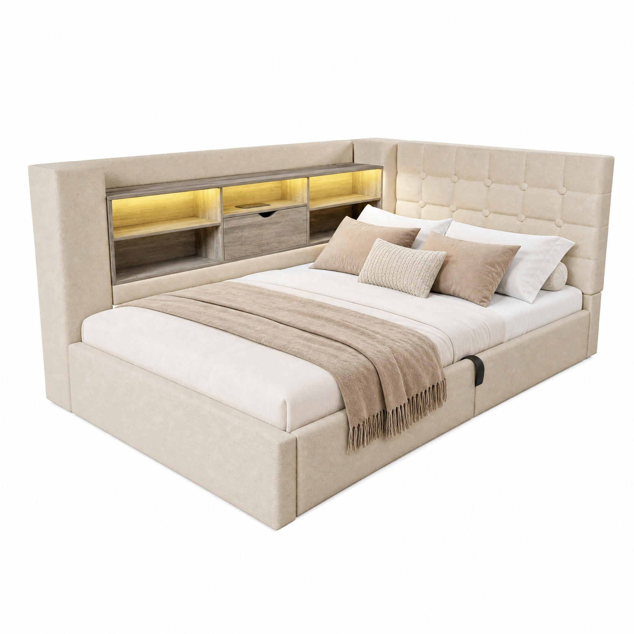 Meubliv Bett Beige 90x190 cm