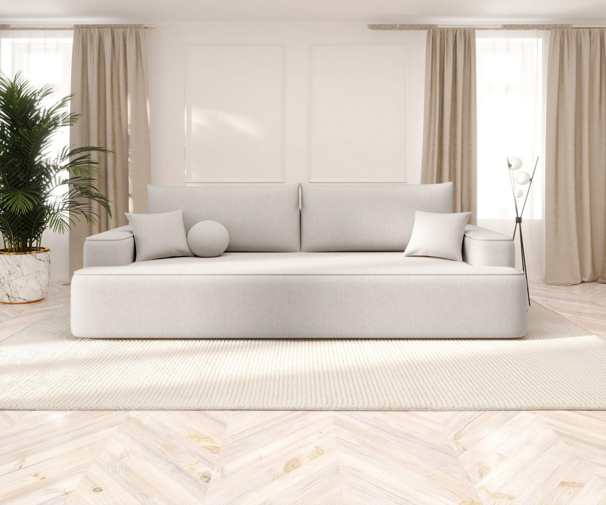 SOFA mit Schlaffunktion FIGO Curio 02 - Creme, Textil (250/75/150cm) - Bedante