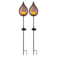LED AUSSENLEUCHTE Solar Glas Bunt 2er Set - Multicolor, Glas (16/7/90cm)