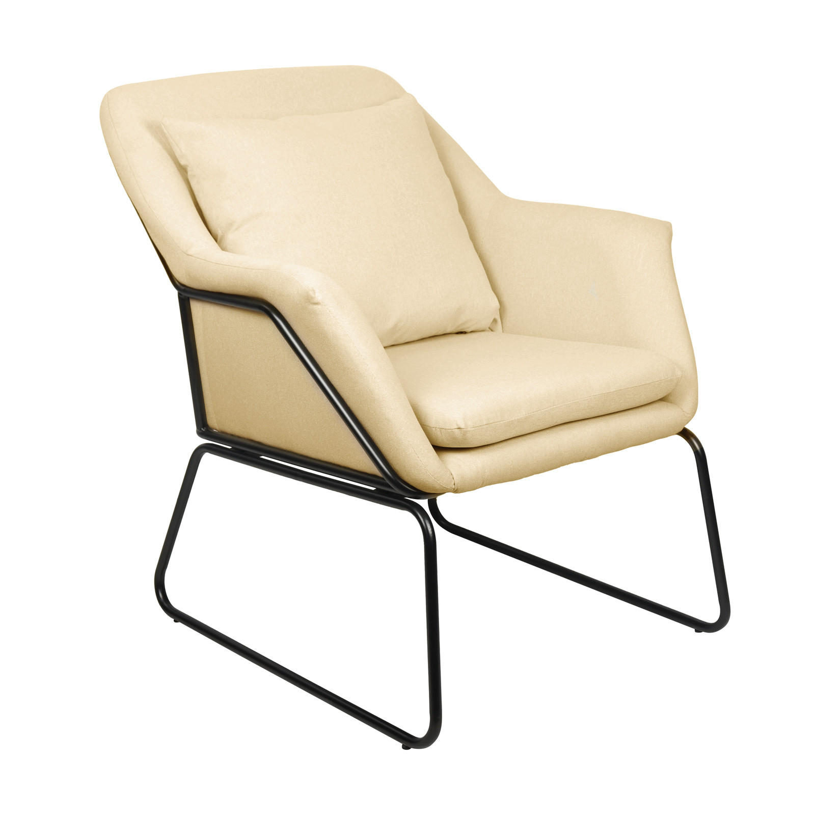 LOUNGESESSEL JOSIE Stoffbezug Beige - Beige/Schwarz, Textil (68/82/64cm) - SVITA