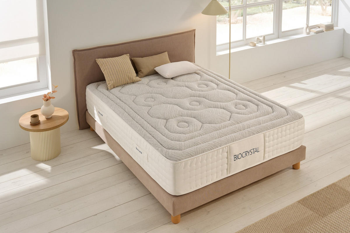 MATRATZE Biocrystal Selenium Spring - 140X200 cm - Grau, Textil (140/200cm) - Moonia