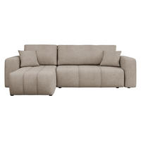 ECKSOFA Furyn Boucle - Schwarz/Braun, Holzwerkstoff/Kunststoff (244/145cm) - MIRJAN24