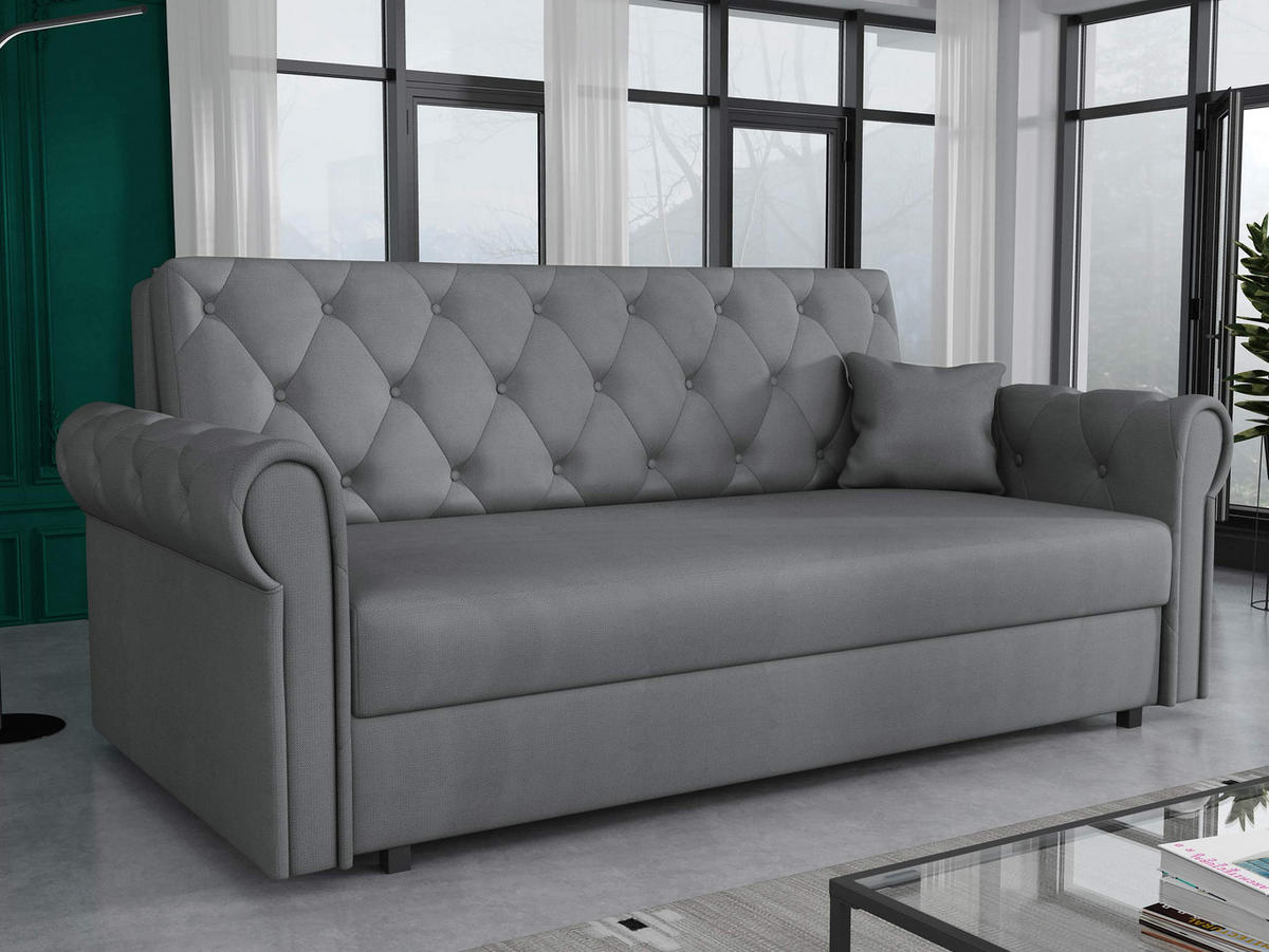 SCHLAFSOFA Viva Roma IV - Schwarz/Graphitfarben, Holz/Textil (188/85/98cm) - MIRJAN24
