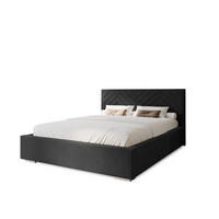 POLSTERBETT Aura 160x200 cm, Doppelbett mit Bettkasten und Lattenrost aus Holz, Velourstoff: Schwarz - Schwarz, Holz/Textil (160/200cm) - Marpur
