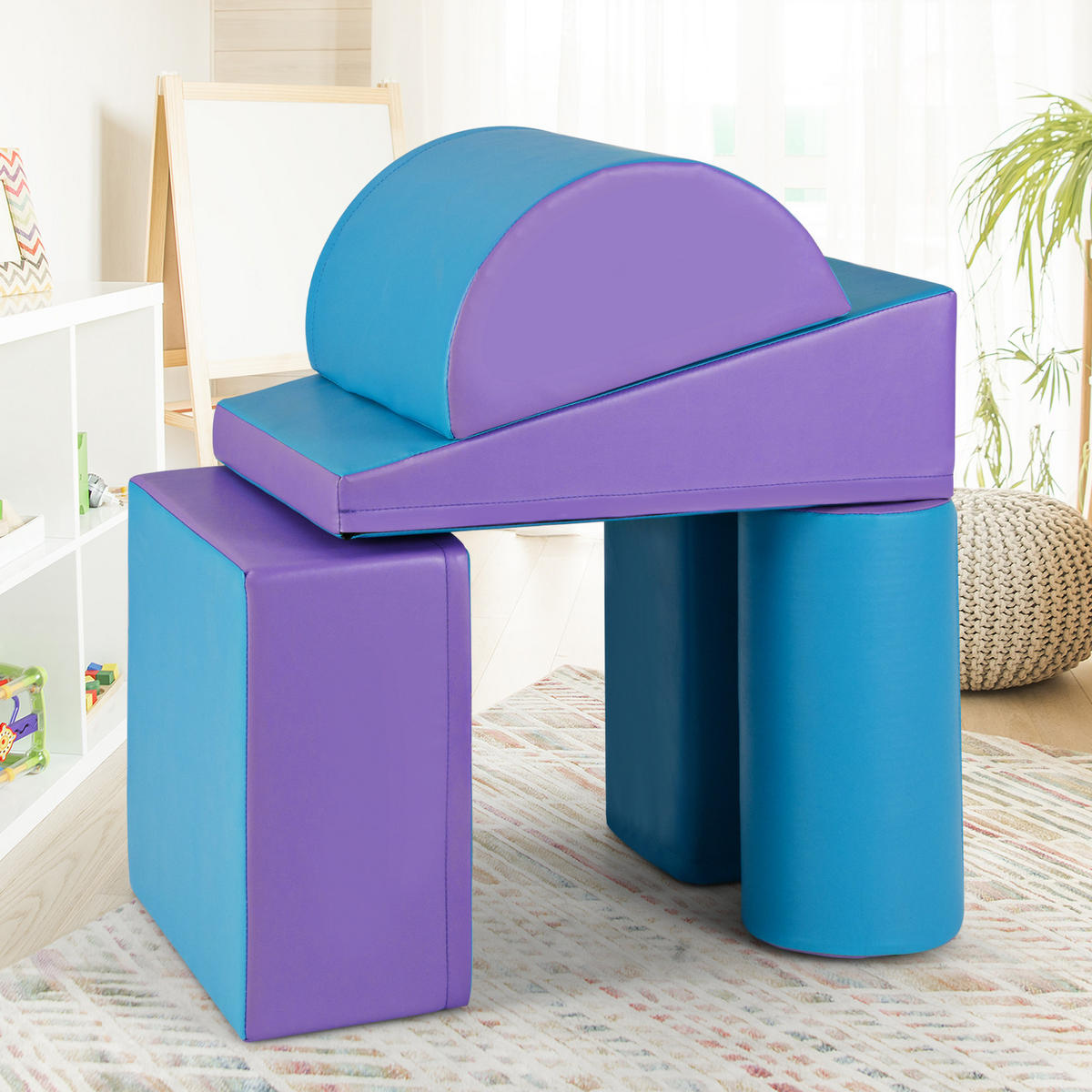 SCHAUMSTOFFBLOCK Lila (5-teilig) - Lila, Kunststoff (40/20/40cm) - COSTWAY