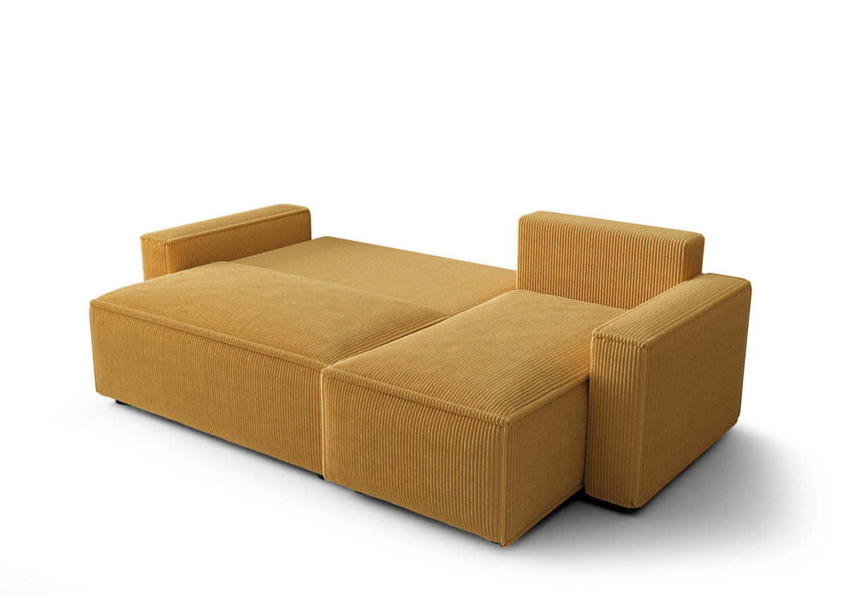 ECKSOFA L AMBRO Poso 60 Rechts mit Schlaffunktion - Grau, Textil (232/143cm) - Bedante