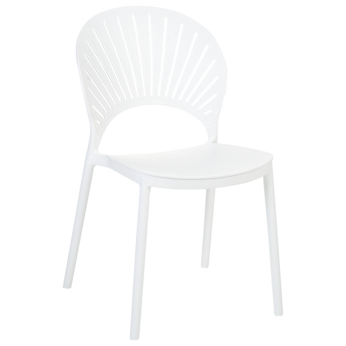 GARTENSTÜHLE 4er-Set Kunststoff weiß Ostia - Weiß, Kunststoff (46/83/51cm) - Beliani