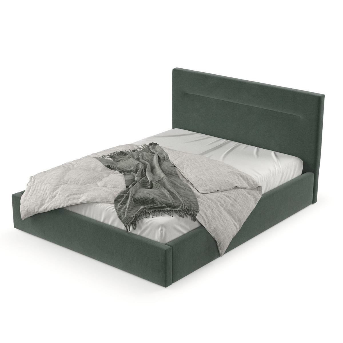 POLSTERBETT Liline 180/200 cm Grün im Asti Stoff - Schwarz/Naturfarben, Holz/Holzwerkstoff (180/200cm) - AltaBeds