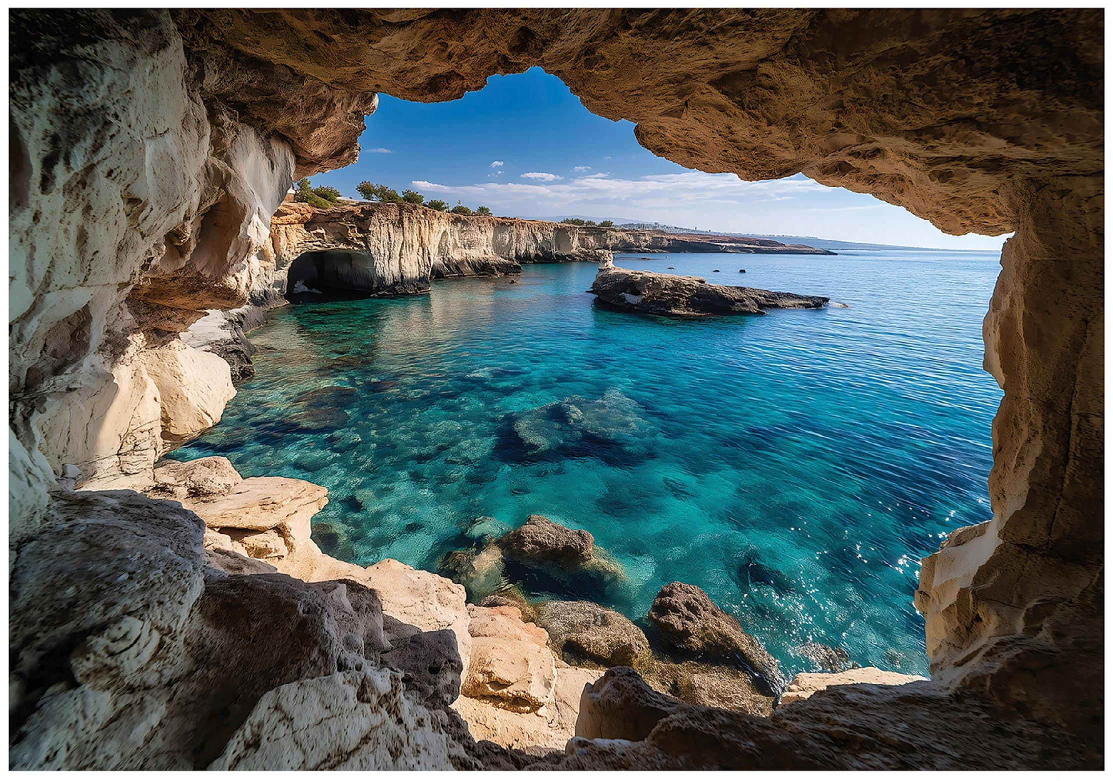 FOTOTAPETE 3D Höhle Braun 350x250 cm - Multicolor, Papier (350/250cm) - Wallarena