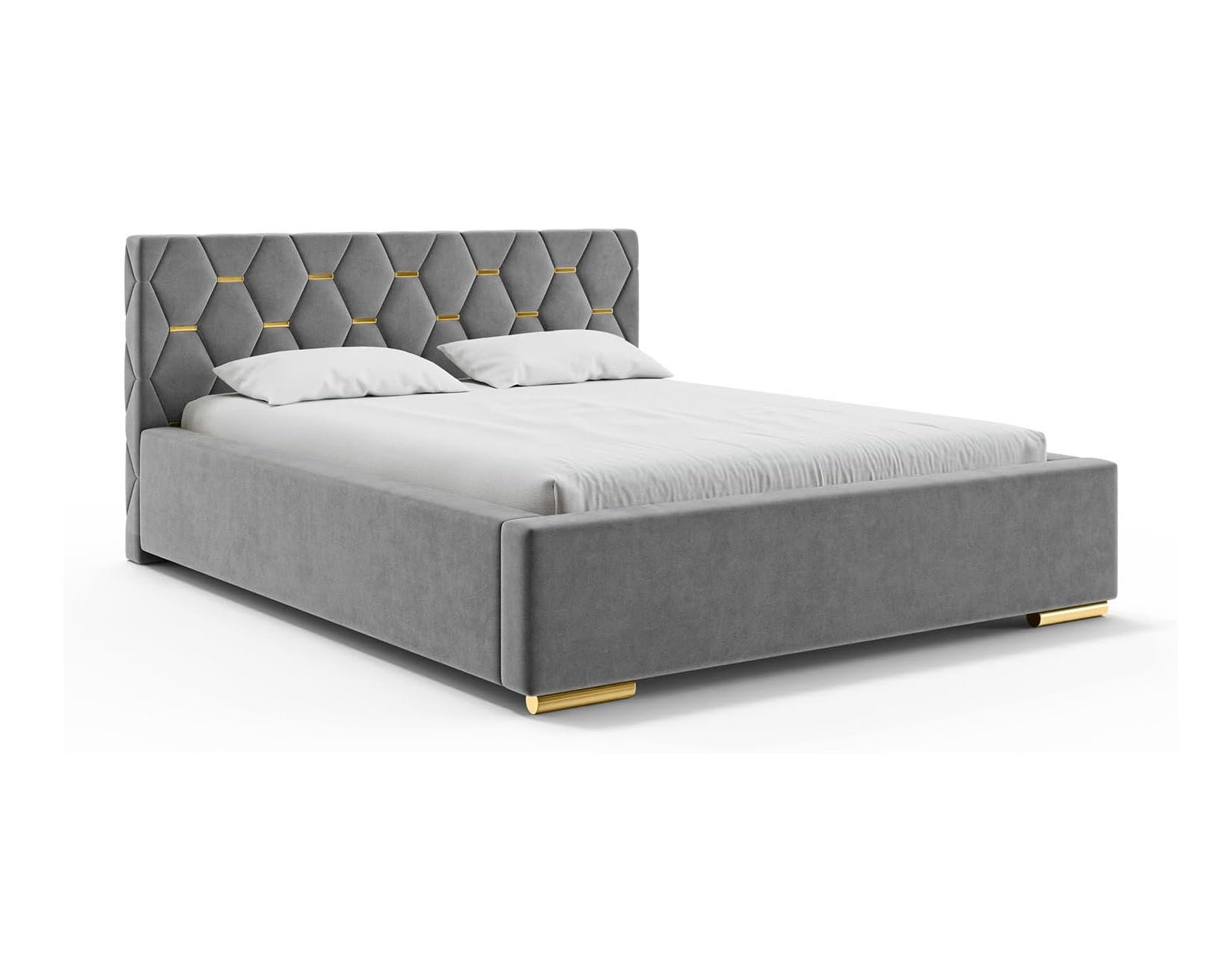 BETT VERSAL - Goldfarben/Grau, Holzwerkstoff (160/200cm) - Meblini
