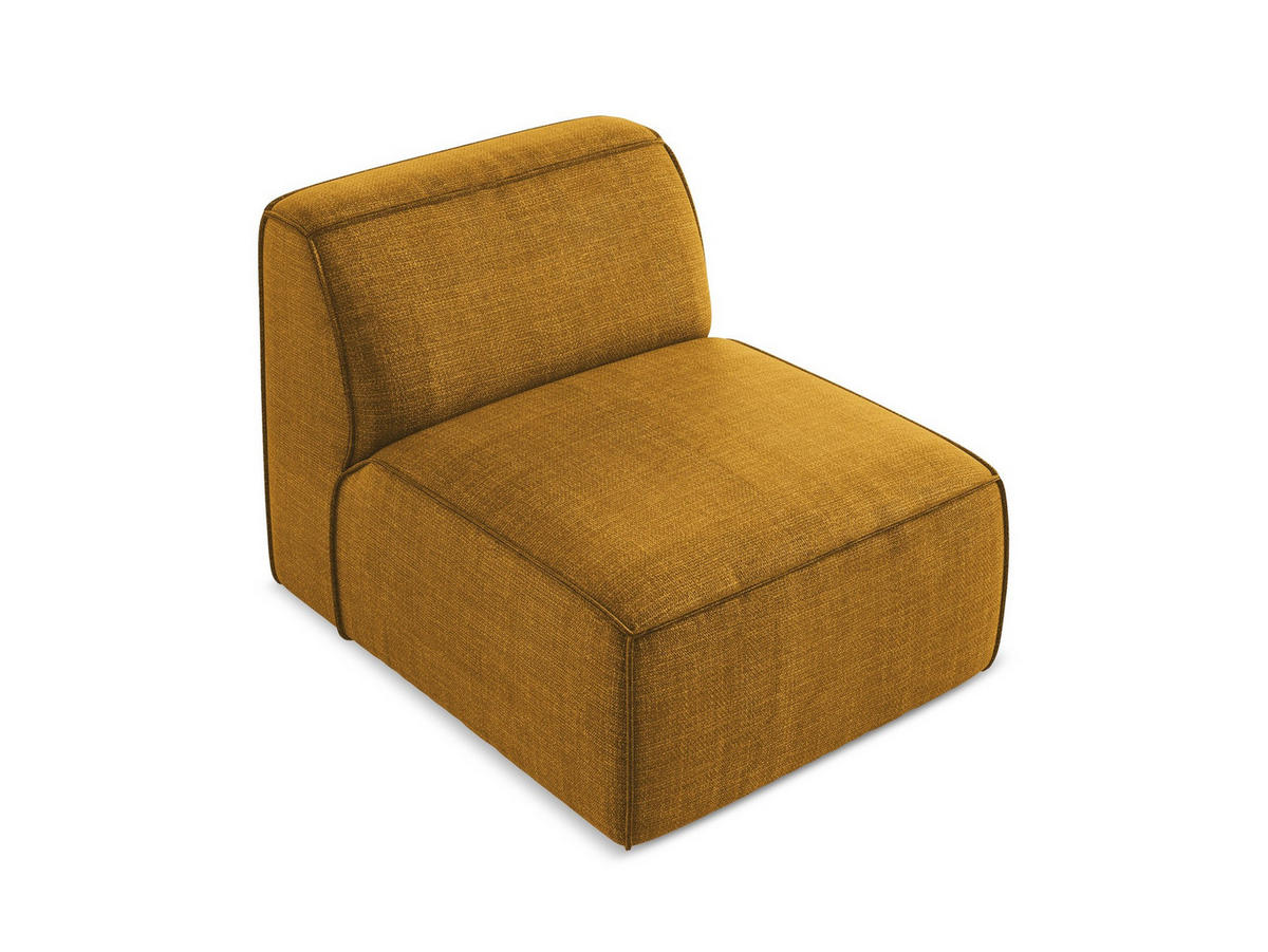 SOFAELEMENT Strukturstoff Gelb - Currygelb/Schwarz, Holzwerkstoff/Kunststoff (80/70/102cm) - Makamii