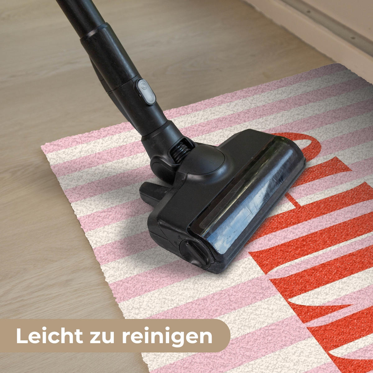 FUSSMATTE Zartrosa – Rot – Streifen – Chill 60x40 cm - Rosa, Kunststoff (60/0.4cm) - MuchoWow