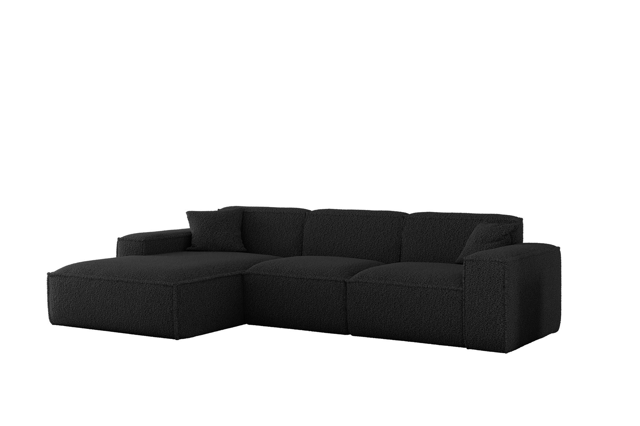 ECKSOFA Celes Premium In Sven - Schwarz, Holzwerkstoff/Textil (266/165cm) - Fun Möbel