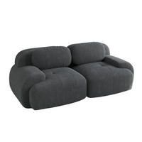 SOFA 208×103×75 cm Cordstoff rahmenlos modular 2-Sitzer, grau - Grau, Textil (103/75/208cm) - Luhomfu