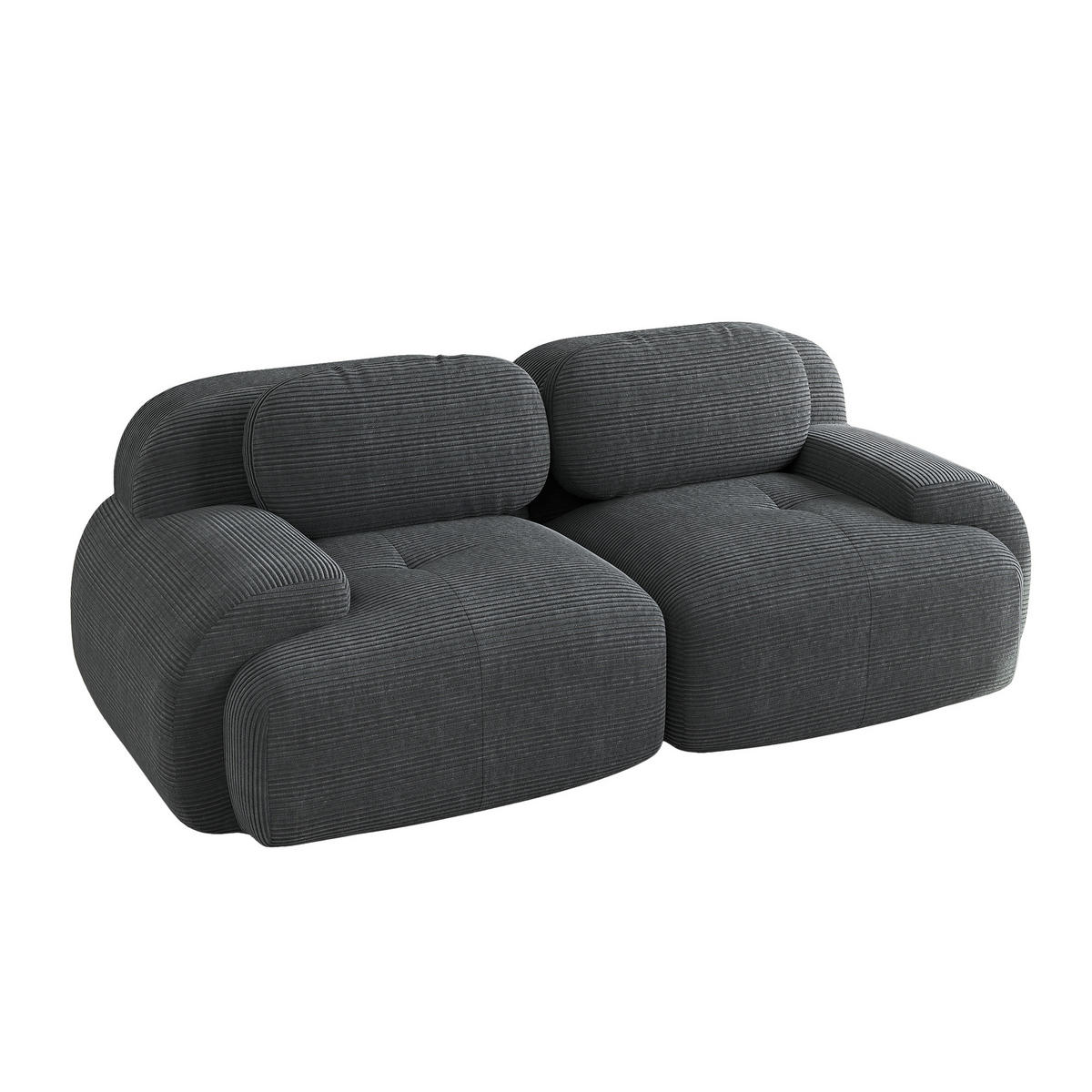 SOFA 2-Sitzer 208/103/75 cm Grau - Grau, Textil (103/75/208cm)