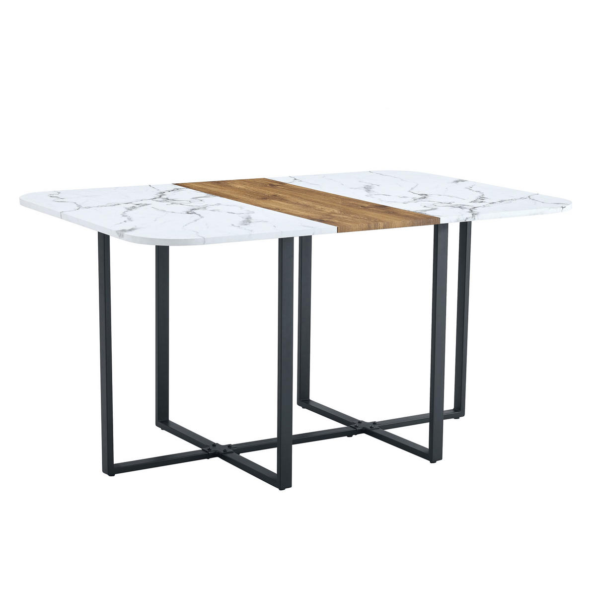 ESSTISCH 153/100/79 Natural Wood aus MDF mit pflegeleichter Oberfläche - Braun, Holzwerkstoff (153/100/79cm) - OKWISH