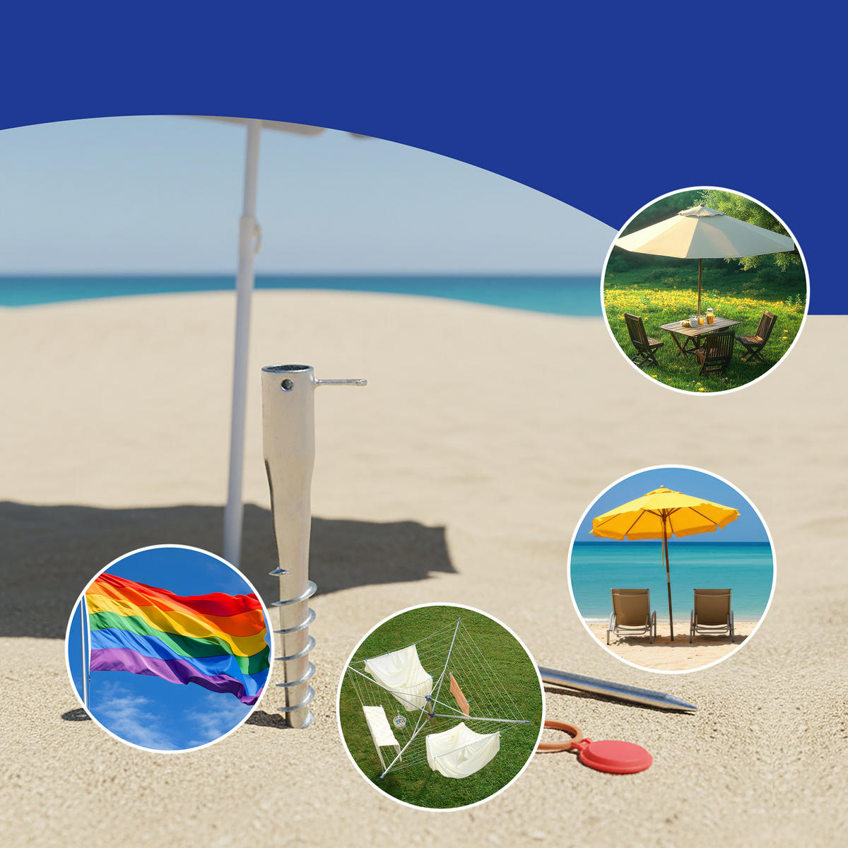 BODENHÜLSE - Silberfarben, Kunststoff/Metall (7/55/7cm) - Relaxdays