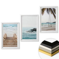 WANDBILDER 3er-Set - 40x60 cm Weißer Rahmen - Treppe Strand Meer Schaukel - Weiß, Kunststoff (40/60cm) - ArtPrintCave