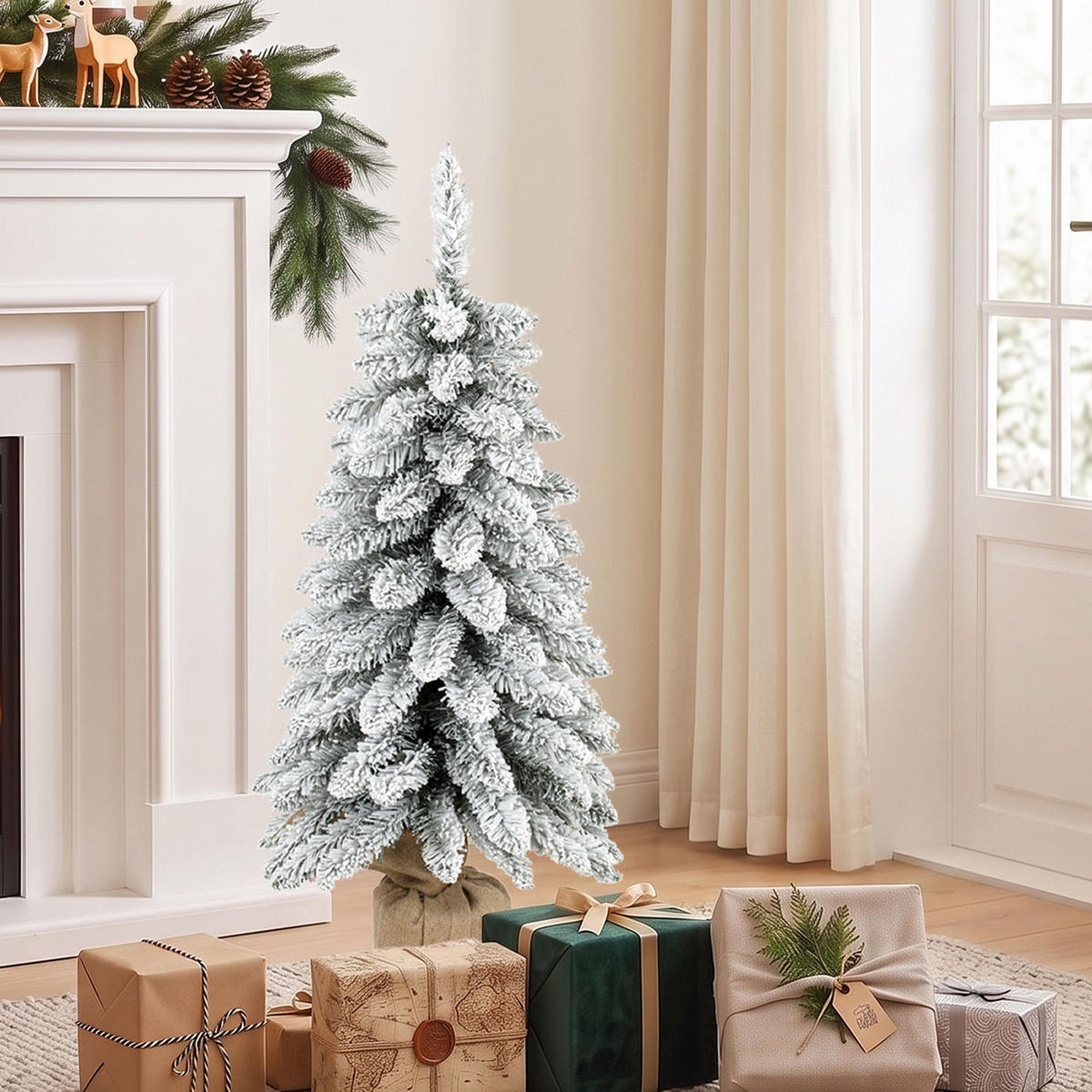 WEIHNACHTSBÄUME Weiß 46.0/46.0/90.0cm - Weiß, Kunststoff (90cm)