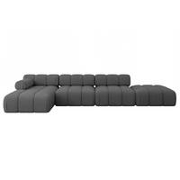 ECKSOFA modulares Sofa Lizur-L2 - 380x160x70 cm Grau Bouclé - Grau, Holzwerkstoff/Textil (380/160cm) - ALTDECOR