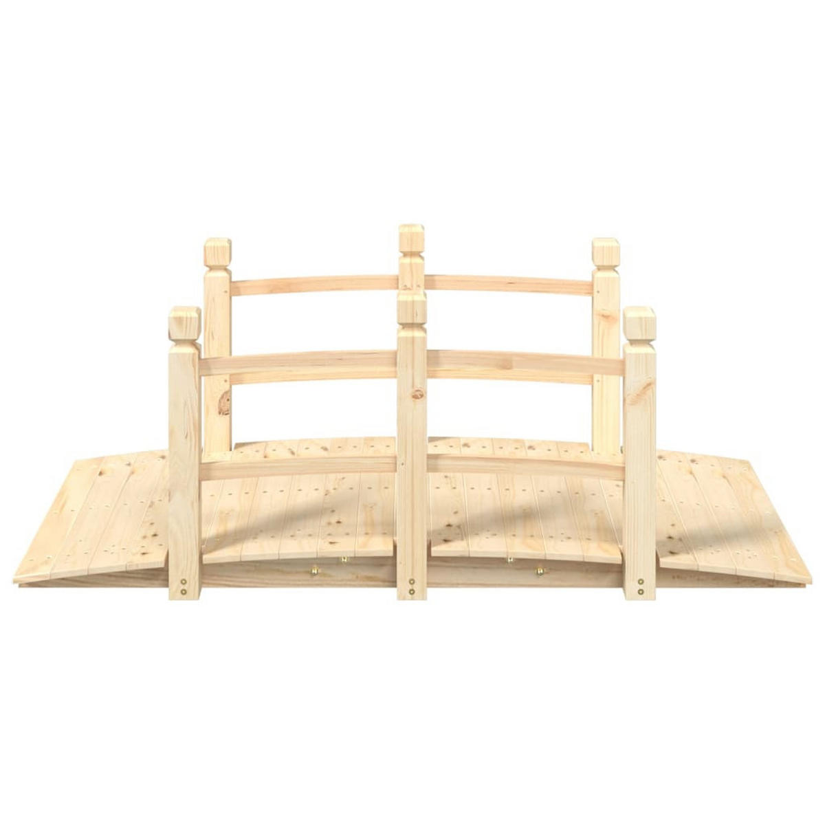 HOLZBRÜCKE mit Geländer ROBBI Natur | 150x67x56cm | Gartenbrücke mit Geländer Teichbrücke - Naturfarben, Holz (67/150/56cm) - DELUKE
