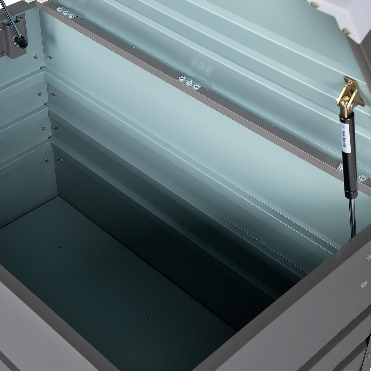 AUFLAGENBOX Stahl grau 100/62 cm Cebrosa - Grau, Metall (100/60/62cm) - Beliani