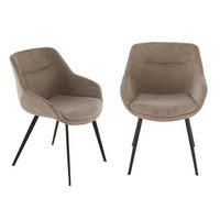 BRIDGE-SESSEL (Set aus 2) aus taupefarbenem stoff - colombe 64/58/79 cm - Beige, Metall (58/79/64cm) - Signature