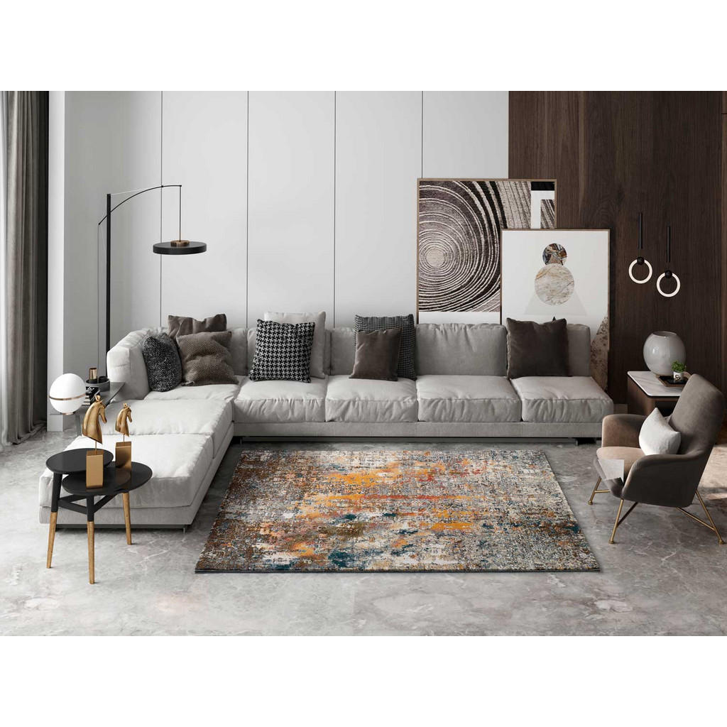 Thumbnail - Atticgo Webteppich, Mehrfarbig, Textil, Abstrakt, Rechteckig, 140x200 cm, Oeko-Tex® Standard 100, für Fußbodenheizung ge...