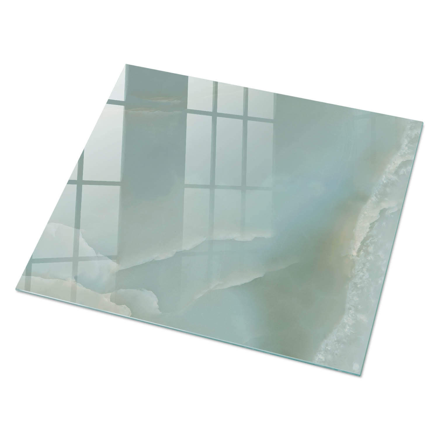 GLASPLATTE 80x60 cm – Frostige Eleganz - Grün, Glas (0.4/80/60cm) - ArtPrintCave