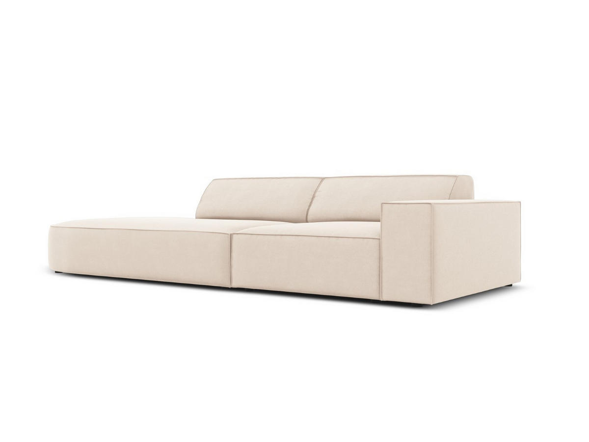 LINKES-SOFA Jodie aus Samt leichtes beige 3 Sitzplätze - Beige, Textil (262/70/102cm) - Micadoni