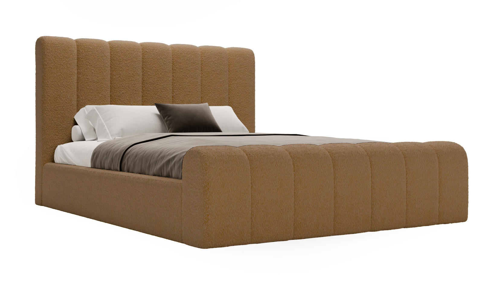 POLSTERBETT 180x200 Valetta mit Bettkasten, Bouclé Orange - Orange, Holz/Textil (180/200cm) - Emporius