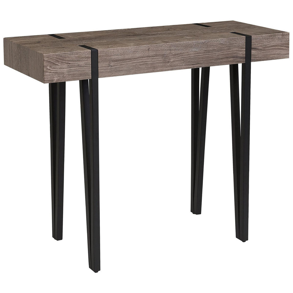 KONSOLENTISCH dunkler Holzfarbton Adena - Dunkelbraun/Schwarz, Holzwerkstoff (40/100/81cm) - Beliani
