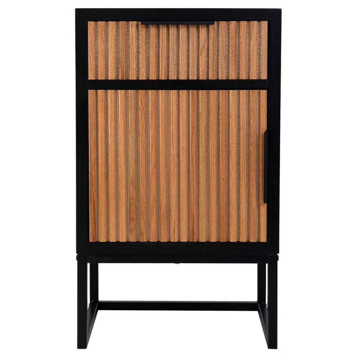 NACHTTISCH aus Metall und Holz, 42x37x71cm - Braun, Holz (42/71/36cm) - Wanderlust