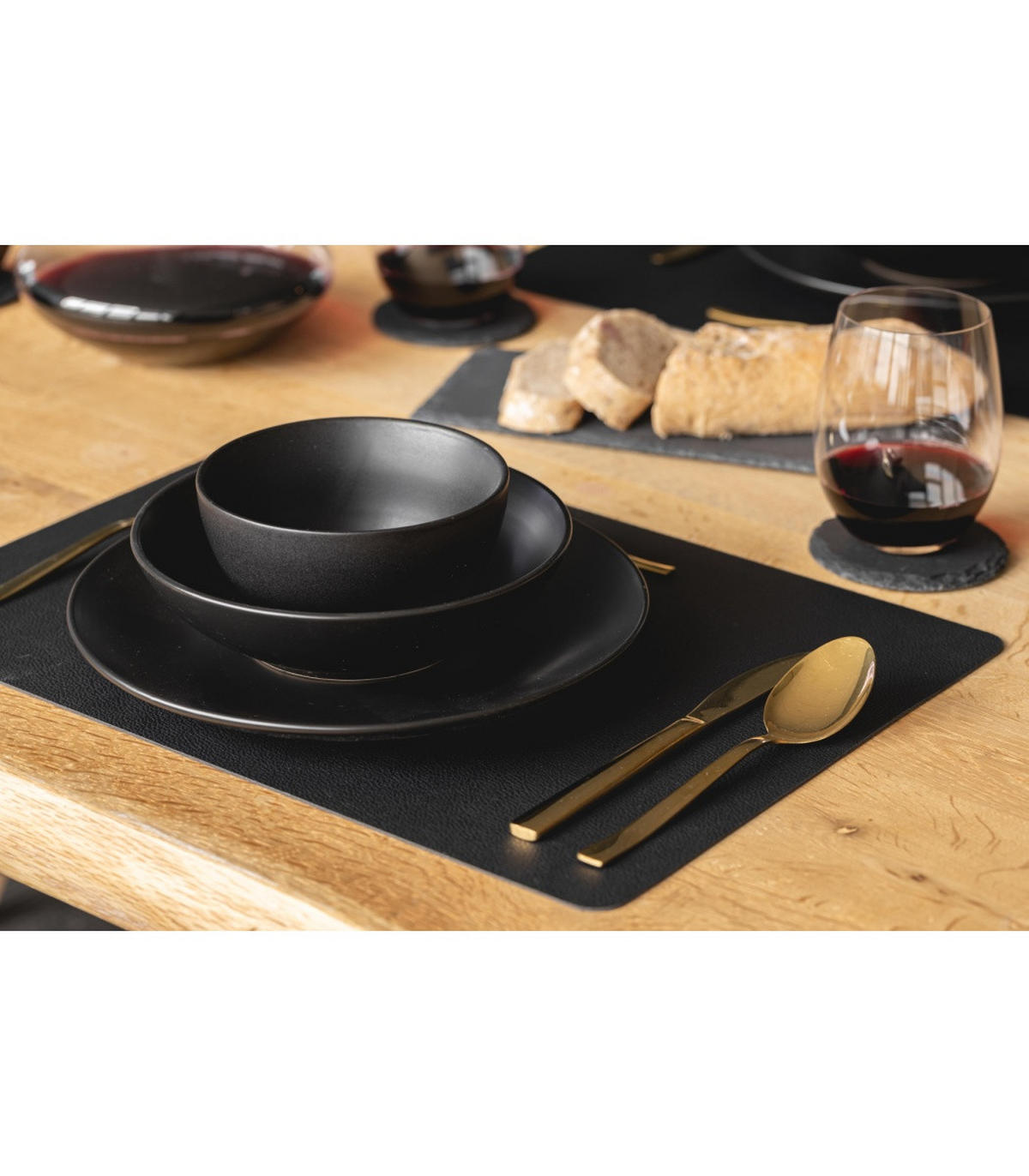 SPEISETELLER Black Tie ø 27 cm - 6 Stück - Schwarz, Keramik (27cm) - Studio Tavola