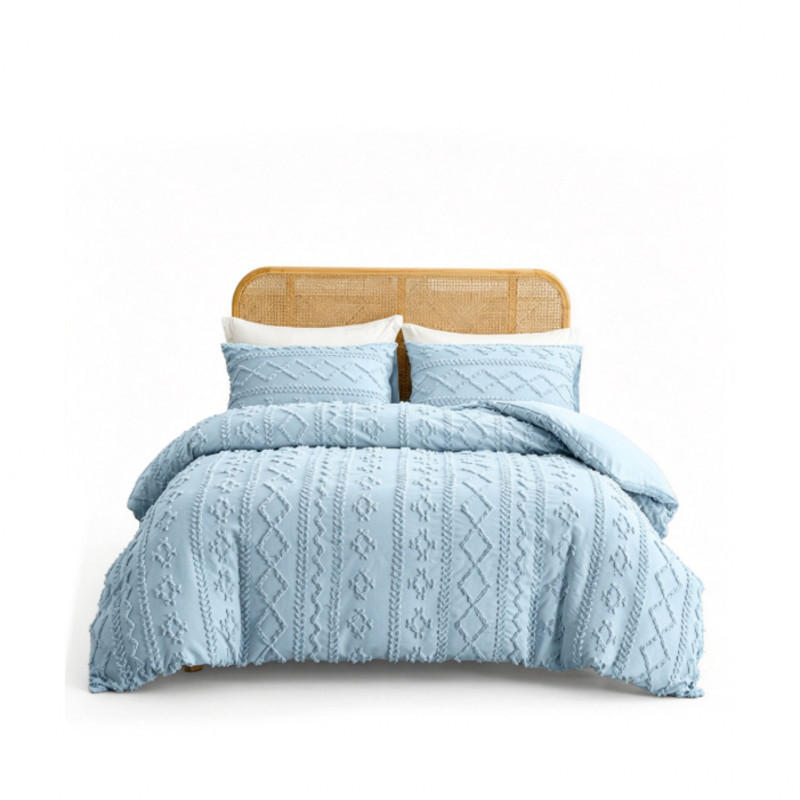BETTBEZUG (230 x 230 cm) + zwei Kissenbezüge (51 x 76 cm) – Blau - Blau, Textil (230/230cm)
