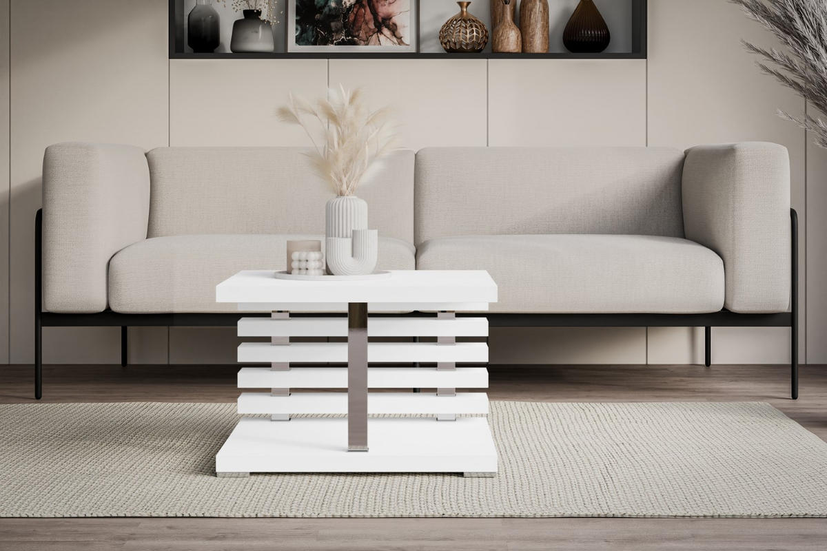 KAFFEETISCH 60x60x44 cm - Weiß - YOTO +2 - Weiß, Holzwerkstoff (60/60/44cm) - ALTDECOR