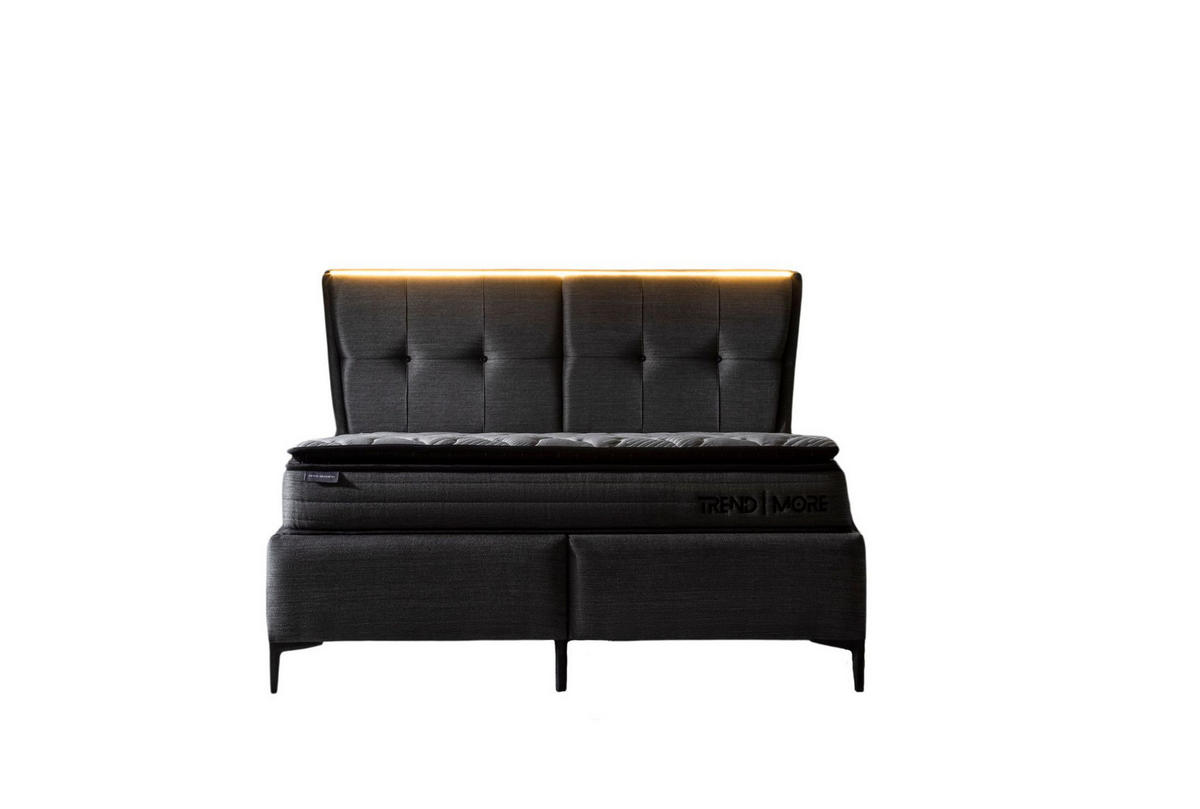 POLSTERBETT-SET Trend More 140x200 Grau - Bett inkl. Matratze - Grau, Metall (140/200cm) - Villa Möbel
