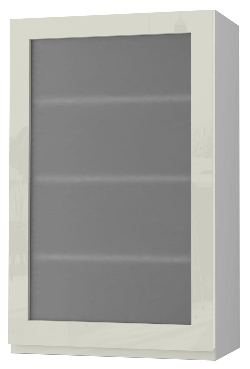 HÄNGESCHRANK Florence W4S/60 Grau / RAL 1013 perlweiß HG 60 / 32,5 / 96cm - Türanschlag rechts - Weiß Hochglanz/Grau, Holz/Holzwerkstoff (60/96/32.5cm) - Feldmann-Wohnen